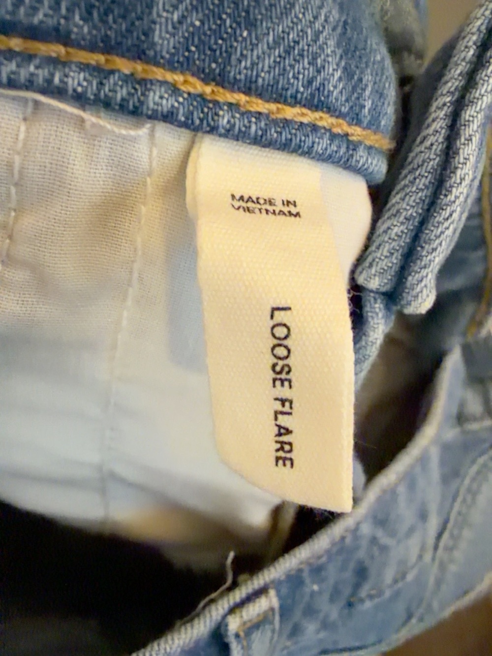 Rivete Denim Loose Flare Jeans Size 27 Light Wash Raw Hem - Picture 5 of 7